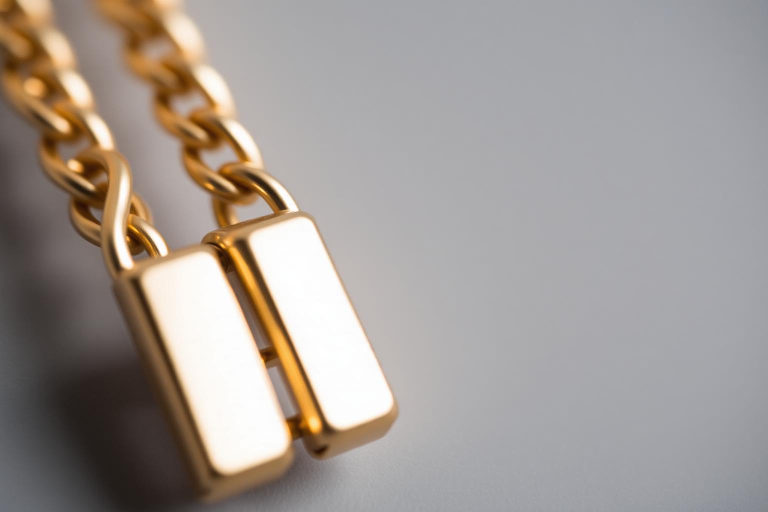 Macro detail of a Jean Paule chain clasp